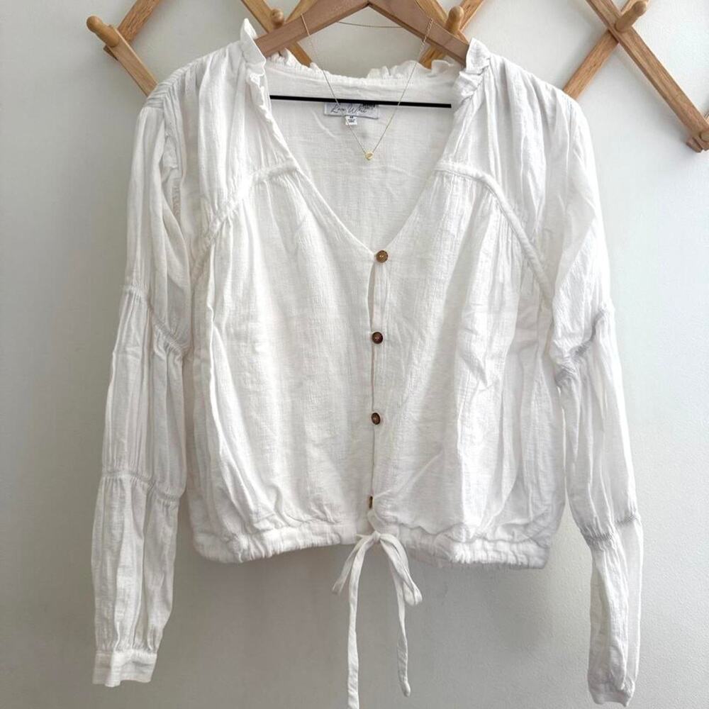 Vintage inspired white cotton peasant top cottagecore boho romantic